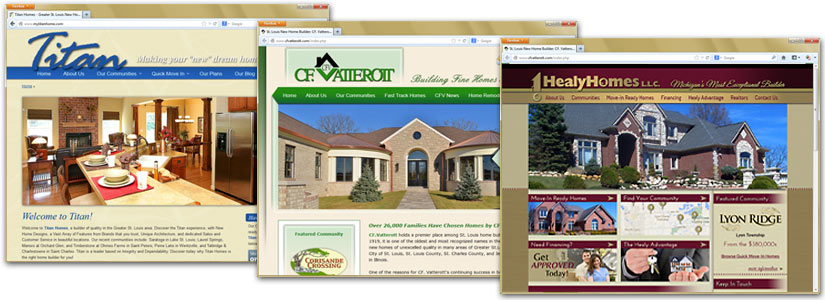 Examples of controlPanel home bulder websites from Critical Mass Web Design